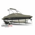 Eevelle Boat Cover V HULL RUNABOUT Ski Tower w/ Outboard 21ft 6in L 102in W Khaki SFVSKT21102B-KHA